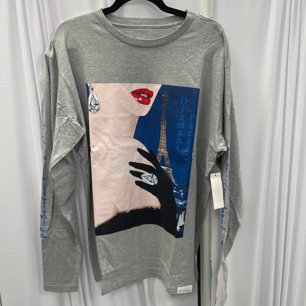 Diamond Supply Co.Womens Diamant Paris Long-Sleeve Tee - XL - Heather Grey - NWT